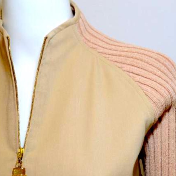 tSt.John  Sport Beige Sport Jacket Silk Linned Raglan Knit Sleeves Winter wear. - Picture 7 of 8